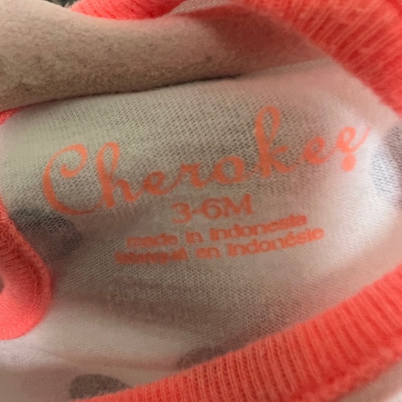 Cherokee 3-6M White and Blue Polka Dot Flare Girls Blouse Top - Picture 4 of 4